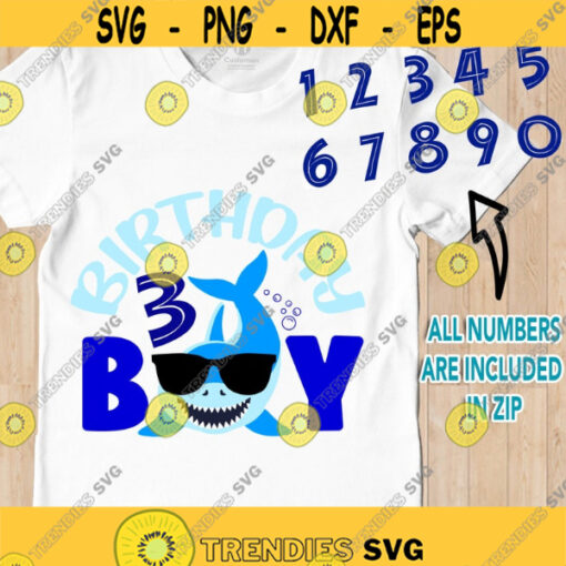 Birthday boy shark SVG Birthday shark SVG Baby Boy shark shirt SVG All numbers included Digital cut files