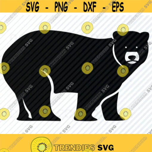 Black Bear SVG Files for Cricut Vector Images Clipart Papa Bear Wildlife Silhouette Eps Png Dxf Clip Art Zoo Animal svg bears Design 739