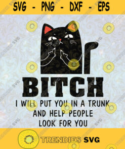 Black Cat Bitch I Will Put You In A Trunk And Help People Look For svg black cat svg cat svg funny cat svg