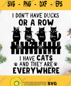 Black Cat I Dont Have Ducks Or A Row I Have Cats And They Are Everywhere Svg Black Cat Meow Svg