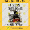 Black Cat I Sew So I Dont Choke People Save Life Send Fabric PNG Sublimation Black Cat Sewing Sewing Lover Funny Black Cat Sew Png File