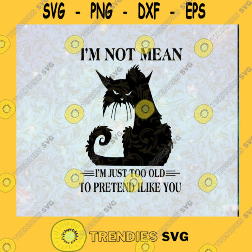 Black Cat Im Not Mean Im Just Too Old To Pretend I Like You SVG PNG DXF EPS