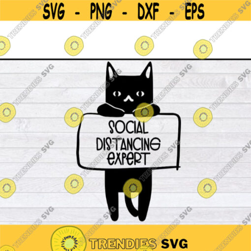 Black Cat Social Distancing Expert SVG Funny Cat Lover Quarantine Humor SVG Png Eps Dxf Cricut fileDesign 142 .jpg