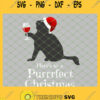 Black Cats Drink Wine Here To A Purrrfect Christmas SVG PNG DXF EPS 1