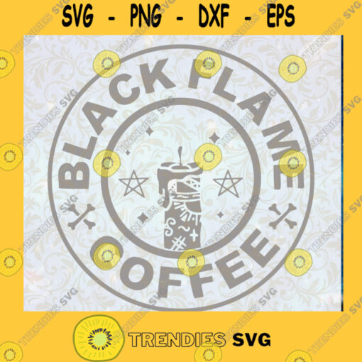 Black Flame Coffee Candle SVG Hocus Pocus Halloween SVG DXF EPS PNG Cutting File for Cricut Svg file Cutting Files Vectore Clip Art Download Instant