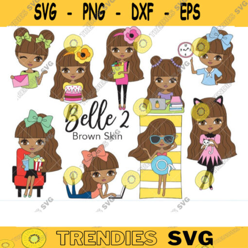 Black Girl Clipart African American Girl Woman Study Appointment Birthday Grocery Beach Movie Digital Planner Sticker Clipart Clip Art copy