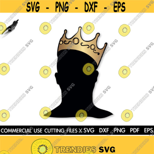 Black King SVG Black Man Silhouette Black Man With Crown Svg Cut File Silhouette Cricut Svg Dxf Png Pdf Eps Design 578