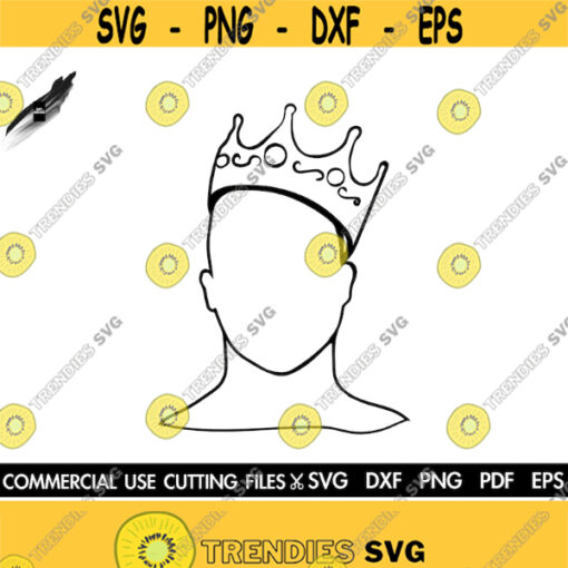 Black King SVG Black Man Silhouette Black Man With Crown Svg Cut File Silhouette Cricut Svg Dxf Png Pdf Eps Design 84