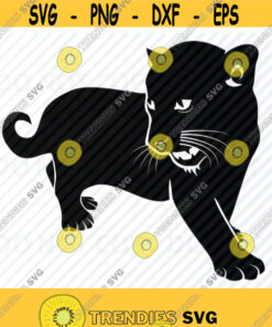 Black Panther SVG Files For Cricut Black white Vector Images Baby Panther Clip Art SVG Eps Png dxf Stencil ClipArt Cat Silhouette Design 504