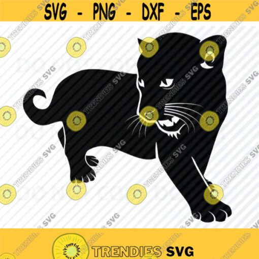 Black Panther SVG Files For Cricut Black white Vector Images Baby Panther Clip Art SVG Eps Png dxf Stencil ClipArt Cat Silhouette Design 504