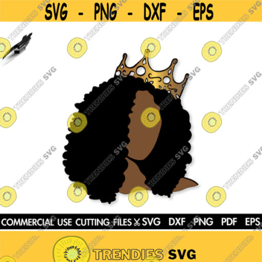 Black Queen SVG Queen Svg Afro Queen Svg Black Queen Crown Svg Black Girl With Crown Svg Cut File Silhouette Cricut Design 237