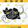 Black Rose Flower SVG Files for cricut Flower Vector Images Clipart Floral Swag SVG Image Eps Png Dxf Rose Stencil Clip Art Wedding svg Design 138