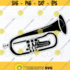 Black Trumpet SVG file for Cricut Silhouette Music Clipart Trumpet vector image Music svg Eps Trumpet Png Dxf trumpet Clip Art Design 479
