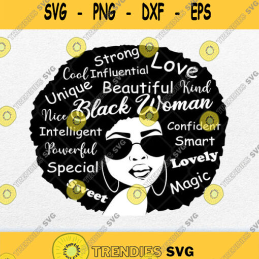 Black Woman Powerful Strong Svg Png