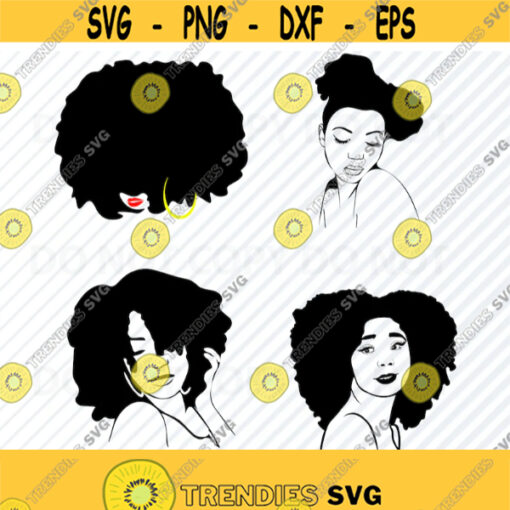 Black Woman SVG Bundle Nubian Queen Silhouette Clip Art Afro Queen SVG Files For Cricut Eps Png dxf ClipArt Diva African American Woman Design 73