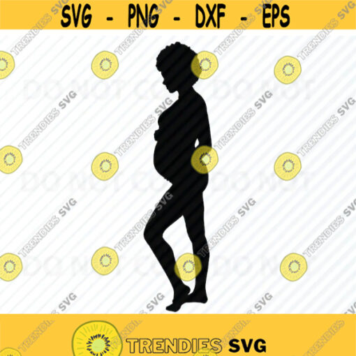 Black Woman SVG Pregnant Black Woman Silhouette Clip Art SVG Files For Cricut Eps Png dxf ClipArt Afro African American Woman svg Design 608
