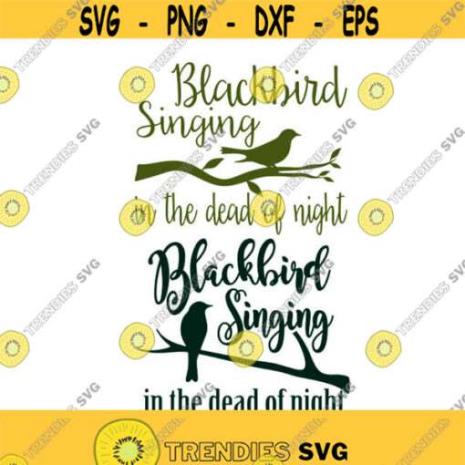 Blackbird singing in the dead of night Bird Cuttable Design SVG PNG DXF eps Designs Cameo File Silhouette Design 1765