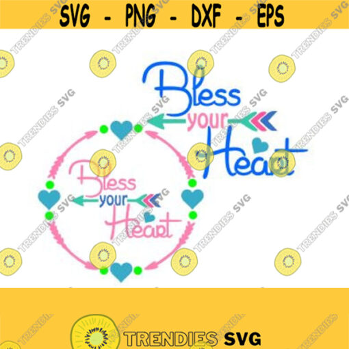 Bless Your Heart SVG Studio 3 DXF AI Ps and Pdf Cutting Files for Electronic Cutting Machines