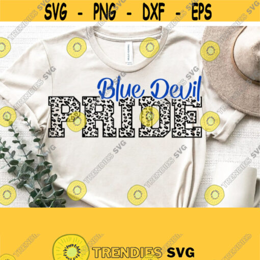 Blue Devil Pride Svg Buffalo Svg Cut FileLeopard Print Svg Blue Devil Logo Mascot SvgPngEpsDxf Vector Blue Devil School Team Svg Design 1136