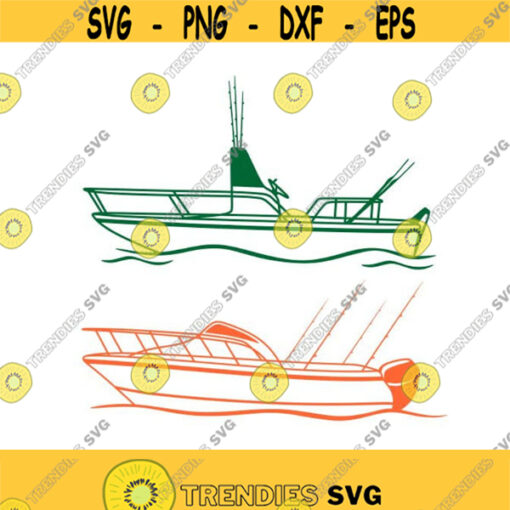 Boat Ocean Fishing Fish Rods Cuttable Design SVG PNG DXF eps Designs Cameo File Silhouette Design 817