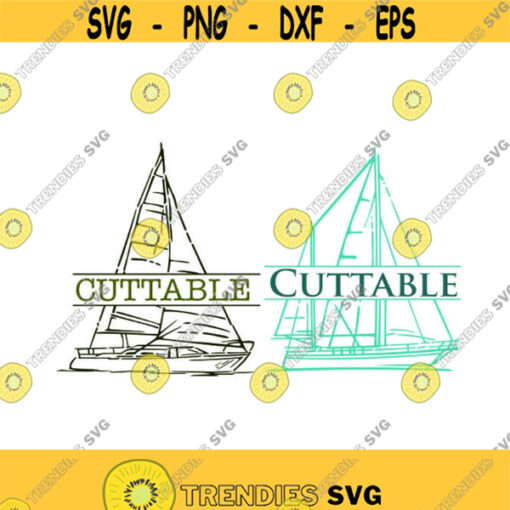Boat Sailboat Sail Monogram monogram frames Cuttable Design SVG PNG DXF eps Designs Cameo File Silhouette Design 920