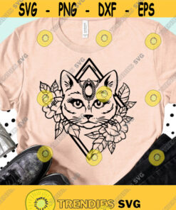 Boho Cat SVG Cat with Flower Frame Svg Mandala Svg Boho Svg Files for Cricut Boho Animals Svg Boho Animal Clipart Boho Shirts Svg Design 88