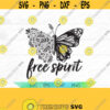 Boho SVG free spirit hand drawn florals bohemian inspired boho graphic tee SVG digital design digital florals butterfly Design 13