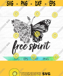 Boho SVG free spirit hand drawn florals bohemian inspired boho graphic tee SVG digital design digital florals butterfly Design 13