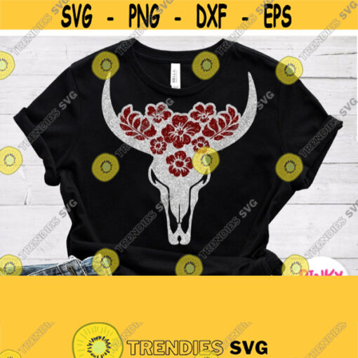 Boho Svg Buffalo Skull with Wreath Svg Boho shirt Svg Cow Skull Svg Bohemian Design Svg Boho Girl Shirt Svg Cricut File Silhouette Design 269