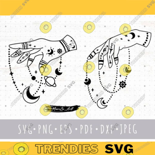 Boho Witch Hands Svg bundle Celestial svg cricut files Witch hand and moon svg Mystical Witchy Svg Png clipart Esoteric art
