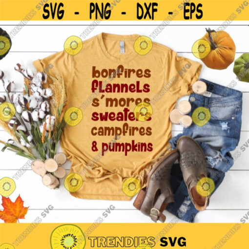 Bonfires Flannels Smores Sweaters campfires pumpkins svg Womens fall shirt svg svg eps png dxf Design 1505.jpg
