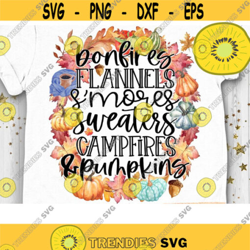 Bonfires Flannels Sweater Pumpkins PNG Fall Sublimation Fall Vibes Fall Words Hello Autumn PNG Design 460 .jpg