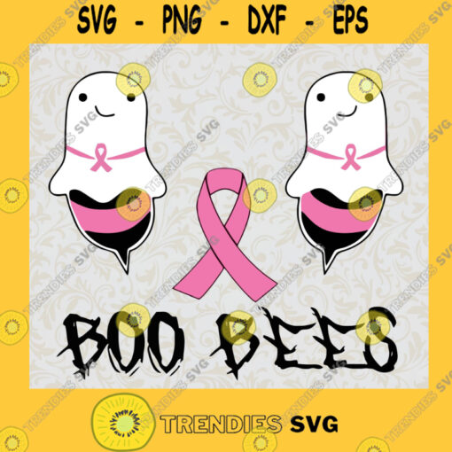 Boo Bees Pink Ribbon SVG Breast Cancer Breast Cancer Awareness Breast Cancer Warrior Cancer Fighter Gift Cricut Svg