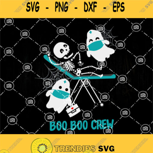 Boo Boo Crew Funny Nurse Halloween Svg Boo Boo Nurse Svg Boo Mask Svg Skeleton Svg