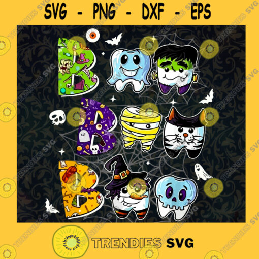 Boo Dentist Dental Hygienist Assistant Halloween SVG and PNG Vector Clipart