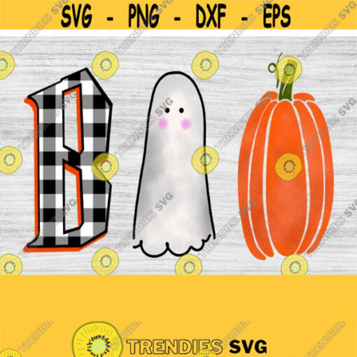 Boo Halloween PNG Sublimation art Fall PNG printable File Downloadable Ghost Plaid Pumpkin Cute Digital Image Pumpkin png Design 491