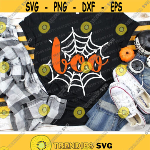 Boo Svg Halloween Svg Spider Web Svg Dxf Eps Png Spooky Svg Halloween Shirt Design Cobweb Clipart Fall Cut Files Silhouette Cricut Design 1729 .jpg