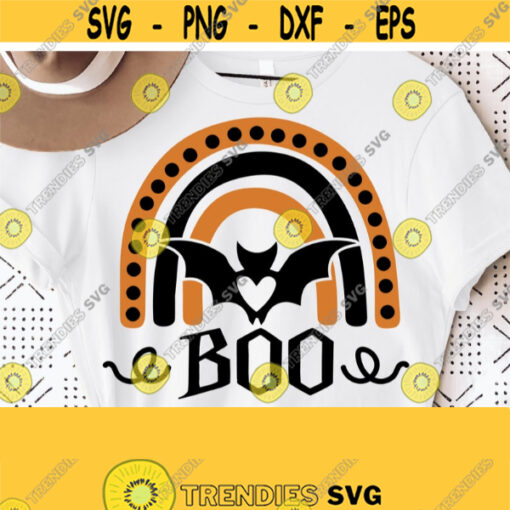 Boo Svg Halloween Svg Spooky Svg Halloween Rainbow SvgFor Kids Shirts Fall Svg Bat Svg CricutCutSilhouette File Instant Download Design 152