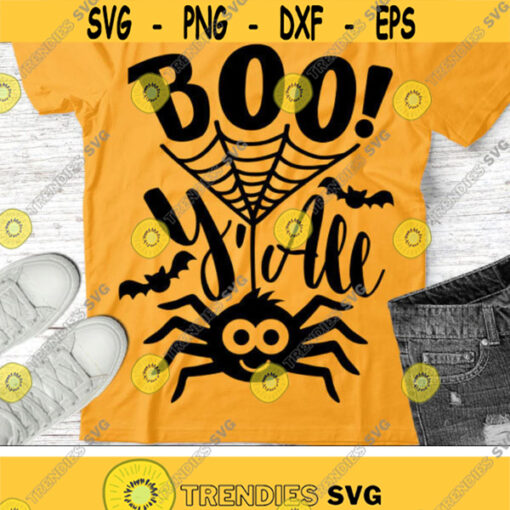 Boo YAll Svg Halloween Cut Files Spooky Spider Svg Dxf Eps Png Fall Farmhouse Sign Svg Kids Shirt Design Baby Svg Silhouette Cricut Design 2279 .jpg