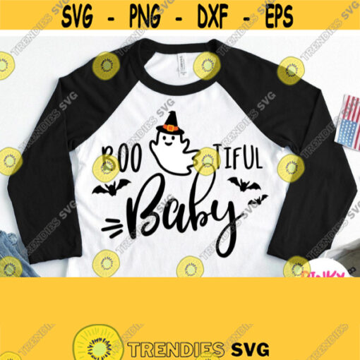 Boo tiful Baby Svg Halloween Shirt Svg Ghost Design for Kids Children Boys Girls Toddler Infant Cricut File Silhouette Printable Design 946