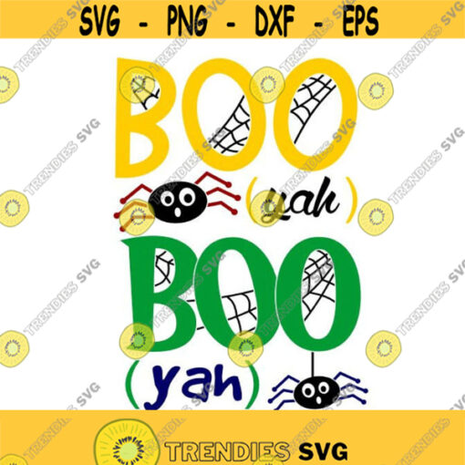 Boo yah Ghost Halloween Cuttable SVG PNG DXF eps Designs Cameo File Silhouette Design 1236