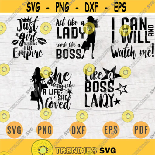 Boss Lady SVG Bundle Pack 5 Files for Cricut Vector Bundle Cut Files INSTANT DOWNLOAD Cameo Svg Dxf Eps Png Pdf Iron On Shirt 1 Design 831.jpg