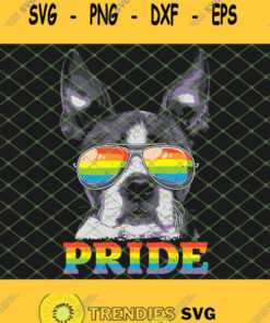 Boston Terrier Gay Pride Lgbt Rainbow Flag Sunglasses Svg Png Dxf Eps 1 Svg Cut Files Svg Clipar