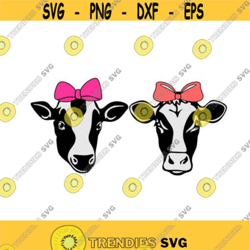 Bow Cow Cuttable Design SVG PNG DXF eps Designs Cameo File Silhouette Design 1217