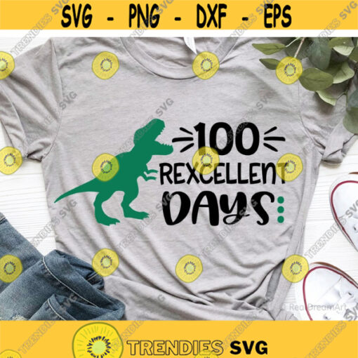 Boy 100th Day of School Svg Dinosaur Svg Funny100 Days of School 100 Rawrsome Days T Rex 100 Days Shirt Svg Files for Cricut Png