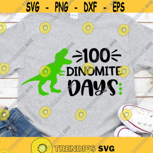 Boy 100th Day of School Svg Dinosaur Svg Funny100 Days of School Happy 100 Days T Rex 100 Days Shirt Svg Files for Cricut Png
