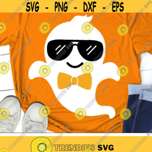 Boy Ghost Svg Halloween Svg Cute Ghost with Sunglasses Svg Boys Cut Files Cool Ghost Svg Dxf Eps Png Kids Halloween Silhouette Cricut Design 410 .jpg