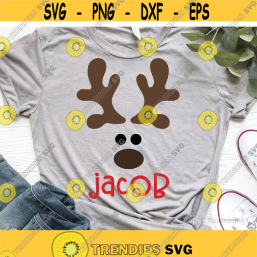 Boy Reindeer Svg Boy Deer Monogram Svg Christmas Svg Baby Boy Sunglasses Cute Kids Svg Christmas Shirt Svg File for Cricut Png