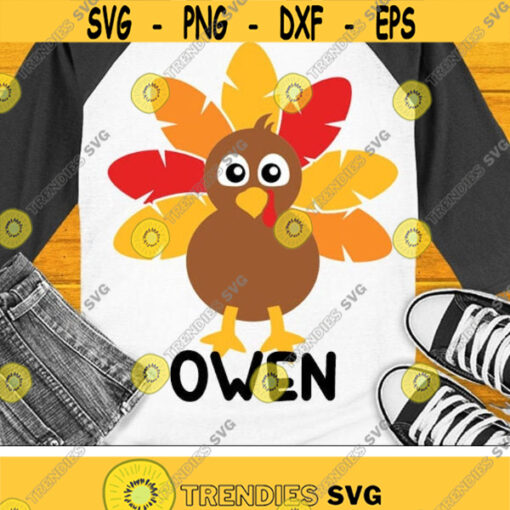 Boy Turkey Svg Thanksgiving Svg Dxf Eps Png Fall Cut Files Boys Monogram Svg Kids Shirt Design Autumn Baby Clipart Silhouette Cricut Design 350 .jpg