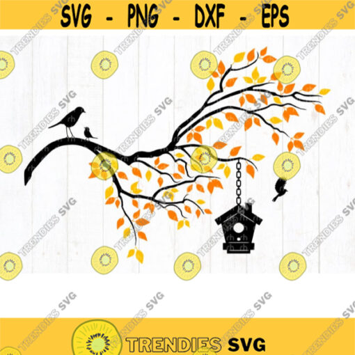 Branch and birdhouse svg Tree branch svg Tree branch silhouette Design 701 .jpg